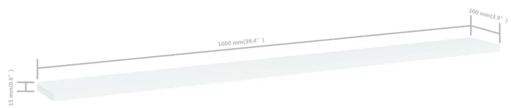 vidaXL Ράφια Βιβλιοθήκης 4 τεμ. Λευκά 100x10x1,5 εκ. από Μοριοσανίδα