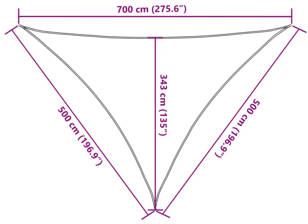 Σκίαστρο Ιστιοπλοΐας Μπεζ 7x5x5 μ. 100% Πολυεστέρας Oxford - Μπεζ