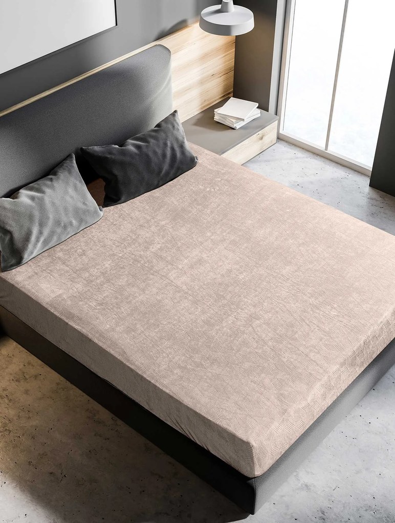 Σεντόνι Flannel GELID BEIGE Flannel ημίδιπλο με λάστιχο: 120 x 200 + 30 εκ.