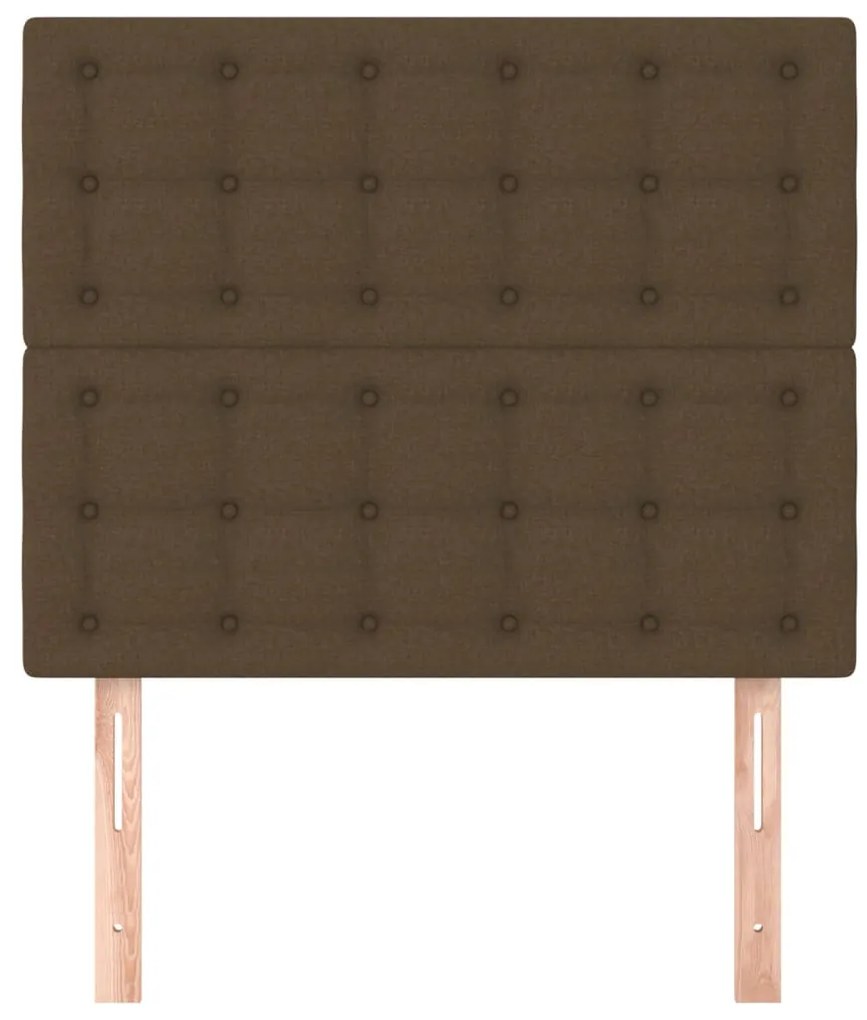 vidaXL Κεφαλάρια Κρεβατιού 2 τεμ. Σκ. Καφέ 100x5x78/88 εκ. Υφασμάτινο
