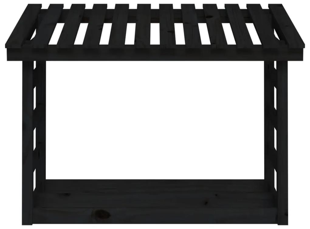 vidaXL Ραφιέρα Καυσόξυλων Μαύρο 108x64,5x78 εκ. από Μασίφ Ξύλο Πεύκου