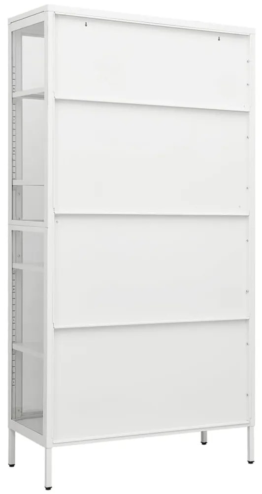 vidaXL Ντουλάπα Βιτρίνας Λευκή 90 x 40 x 180 εκ. Ατσάλι / Ψημένο Γυαλί