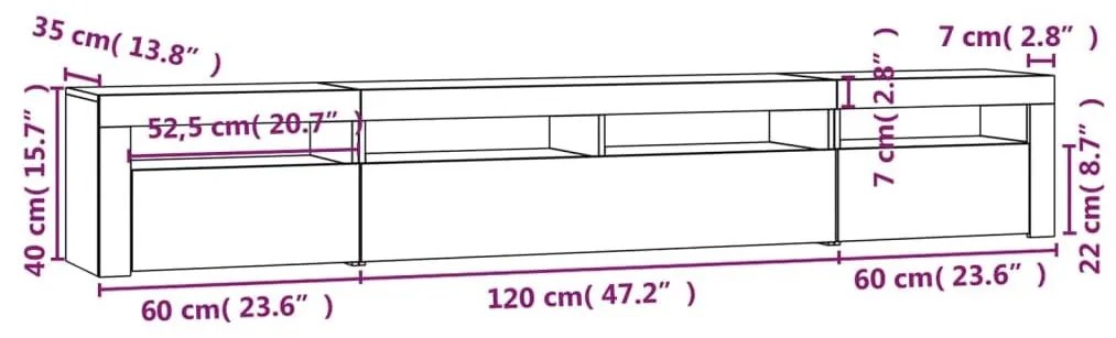 Έπιπλο Τηλεόρασης με LED Γκρι Sonoma 240x35x40 εκ. - Γκρι