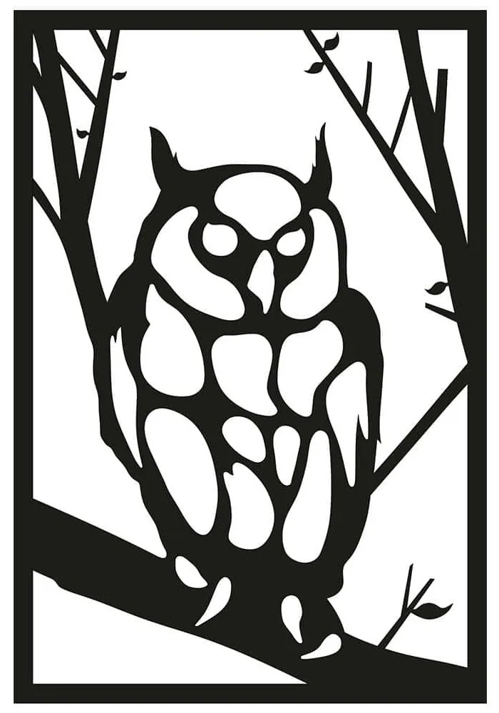 Διακοσμητικό Τοίχου Owl 891TNL1121 35x50cm Black Wallity Μέταλλο