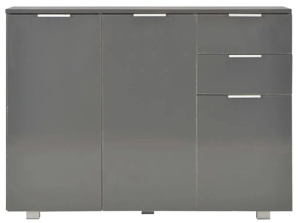 Μπουφές Γυαλιστερός Γκρι 107x35x80,5 εκ. - Γκρι