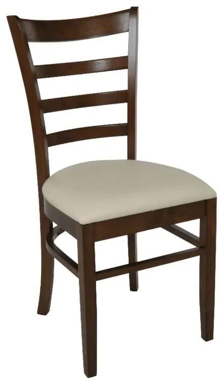 NATURALE Καρέκλα Καρυδί, Pu Εκρού -  42x50x91cm