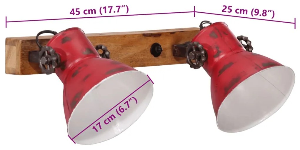 ΦΩΤΙΣΤΙΚΟ ΤΟΙΧΟΥ 25 W ΑΝΤΙΚΕ ΚΟΚΚΙΝΟ 45X25 ΕΚ. Ε27 371824