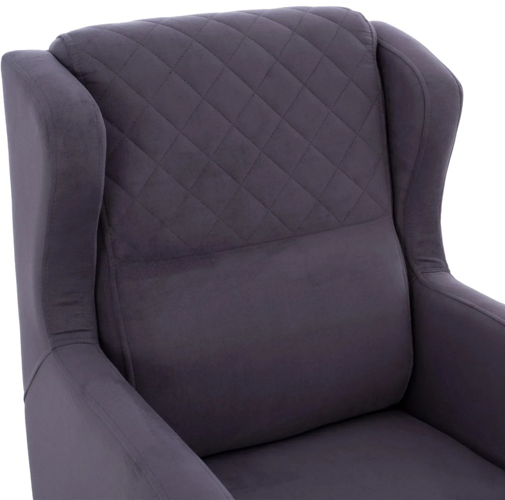 Πολυθρόνα - Μπερζέρα HAYES C9135.01 Γκρί Βελούδο 70x83x96 εκ. 70x83x96 εκ.
