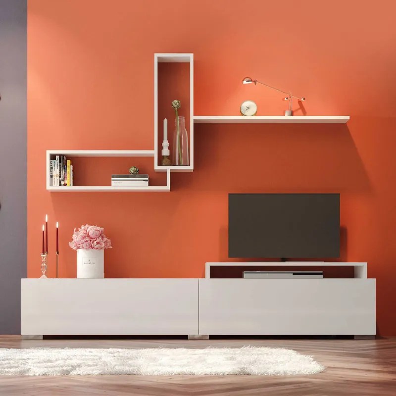 Σύνθεση τηλεόρασης Odessa Megapap χρώμα λευκό 180x37x47εκ.-GP055-0024,1