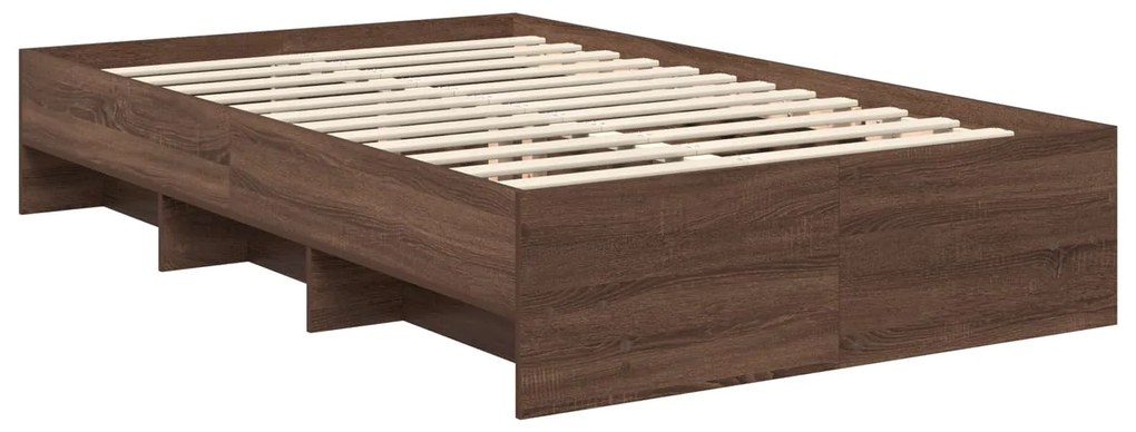 vidaXL Σκελετός Κρεβατιού Καφέ δρυς 120 x 123 εκ. Επεξεργασμένο ξύλο