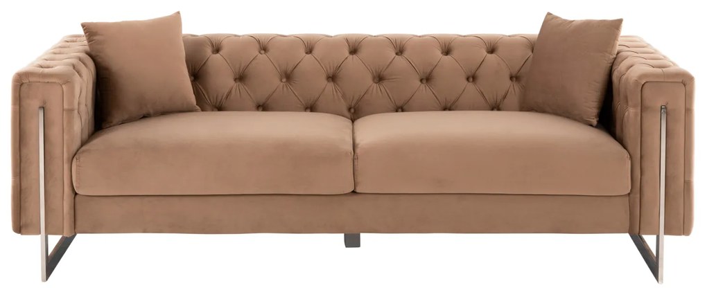 ΚΑΝΑΠΕΣ τ.CHESTERFIELD MOBAR HM3263.03 ΜΠΕΖ ΒΕΛΟΥΔΟ-ΜΕΤΑΛΛΙΚΑ ΠΟΔΙΑ 212x87x68Υεκ (1 Τεμμάχια)