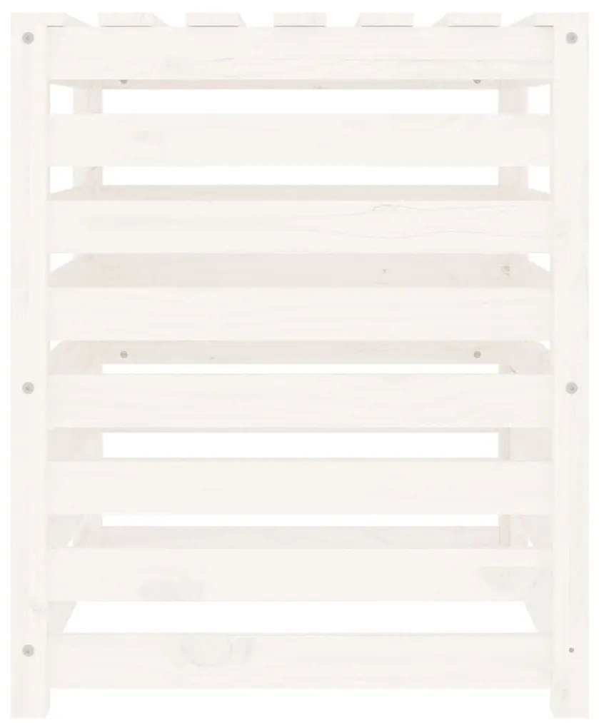 Κομποστοποιητής Λευκός 63,5x63,5x77,5 εκ. από Μασίφ Ξύλο Πεύκου - Λευκό