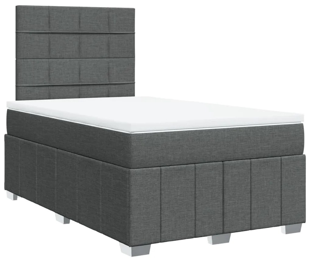 ΚΡΕΒΑΤΙ BOXSPRING ΜΕ ΣΤΡΩΜΑ ΣΚΟΥΡΟ ΓΚΡΙ 120X190 ΕΚ ΥΦΑΣΜΑΤΙΝΟ 3293908