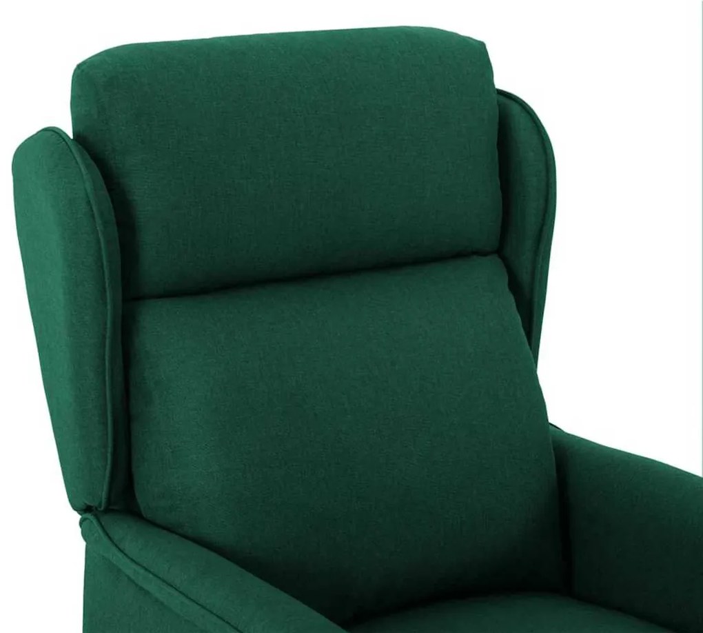 vidaXL Καρέκλα μασάζ Σκούρο Πράσινο 67.5 x 93.5 x 101.5 εκ ύφασμα