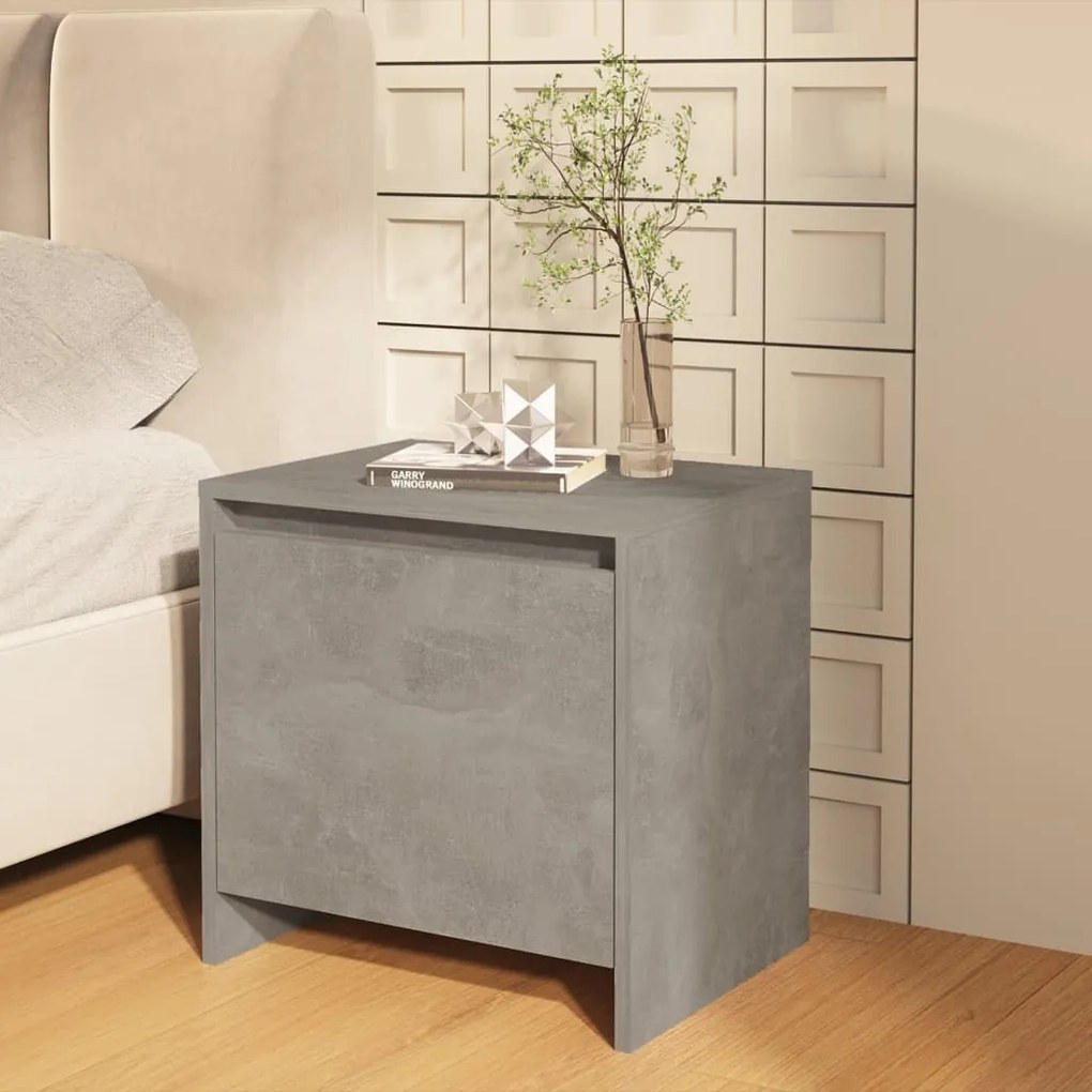 vidaXL Κομοδίνα 2 τεμ. Γκρι Σκυροδέματος 45x34x44,5 εκ. Μοριοσανίδα