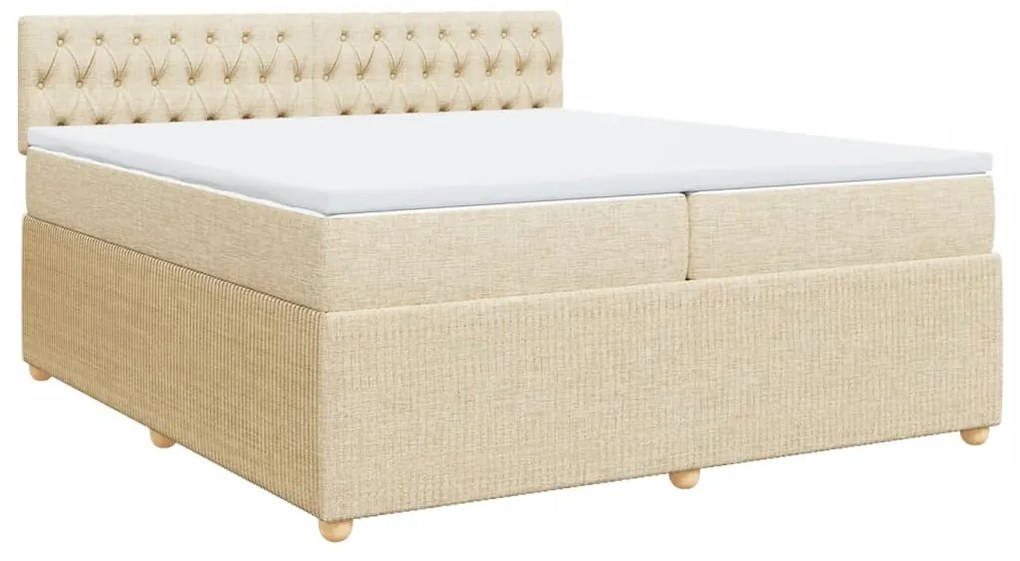 ΚΡΕΒΑΤΙ BOXSPRING ΜΕ ΣΤΡΩΜΑ ΚΡΕΜ 200X200 ΕΚ. ΥΦΑΣΜΑΤΙΝΟ 3289875