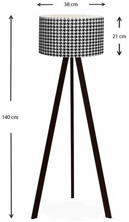 Φωτιστικό δαπέδου Rosling Megapap Mdf/ύφασμα Pvc χρώμα μαύρο/ασπρόμαυρο 38x38x140εκ. - GP029-0001,16 - GP029-0001,16