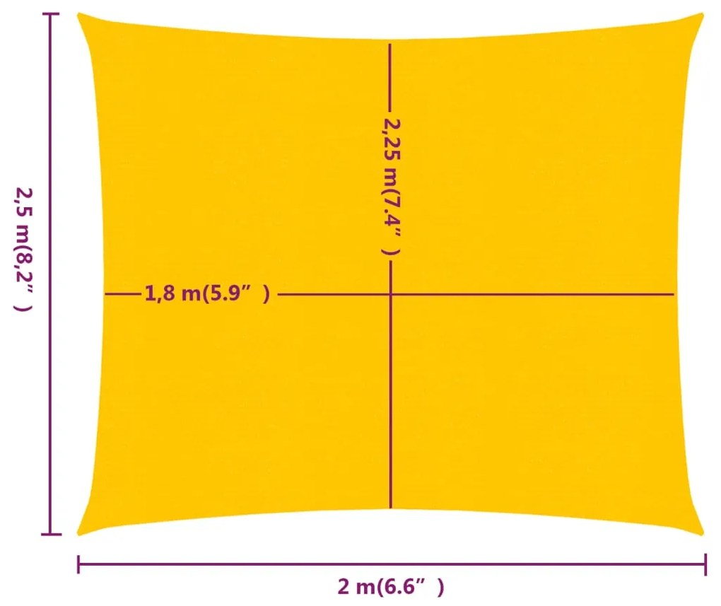 ΠΑΝΙ ΣΚΙΑΣΗΣ ΟΡΘΟΓΩΝΙΟ ΚΙΤΡΙΝΟ 2X2,5 Μ. HDPE 160 ΓΡ./Μ² 311556