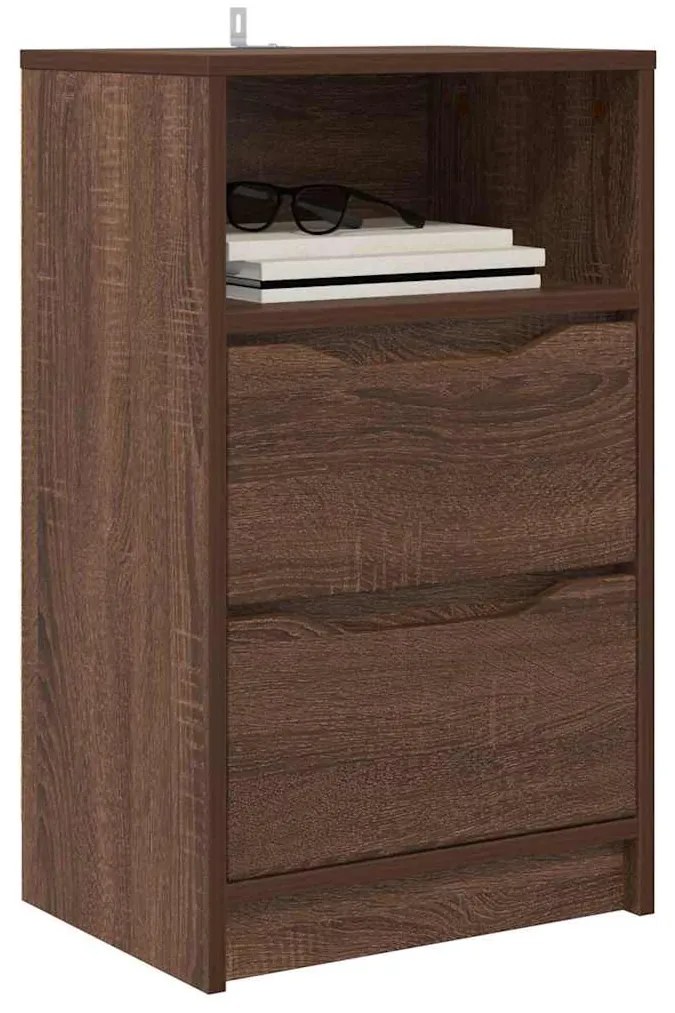 vidaXL Κομοδίνα 2 pcs Καφέ δρυς 40 x 30 x 467 εκ Επεξεργασμένο ξύλο