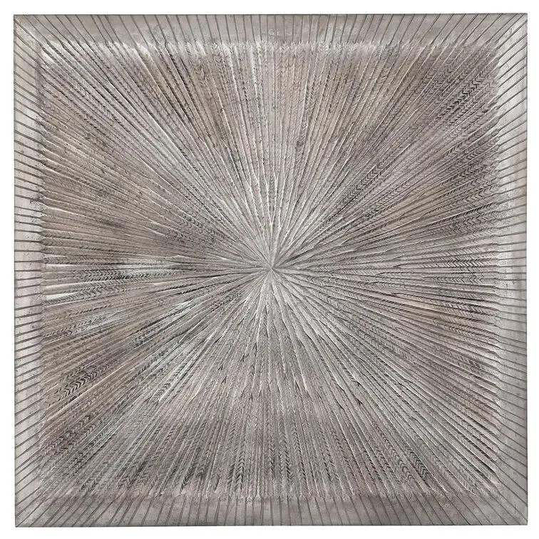 Διακόσμηση τοίχων DKD Home Decor 3D 121,5 x 2,5 x 122 cm Ασημί Σύγχρονη