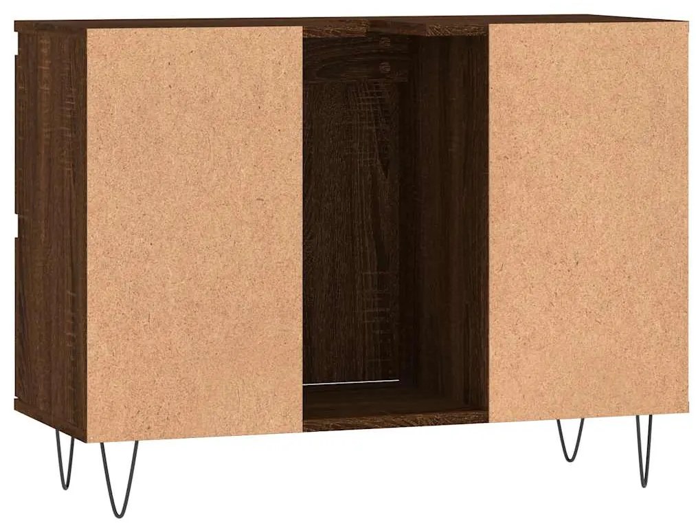 vidaXL Ντουλάπι Μπάνιου Καφέ Δρυς 80 x 33 x 60 εκ. Επεξεργασμένο Ξύλο