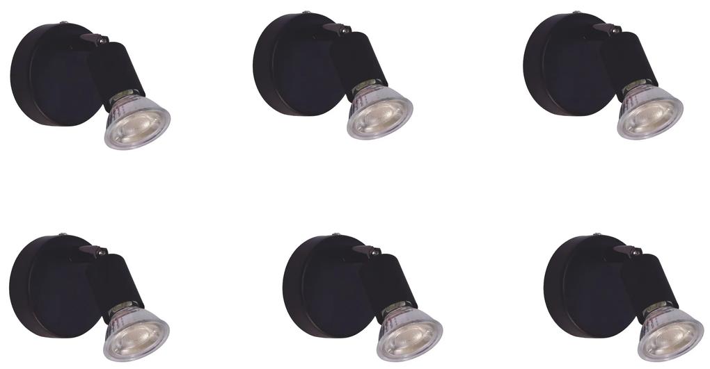 SE 140-B1 (x6) Saba Packet Black adjustable spotlight+ HOMELIGHTING 77-8840