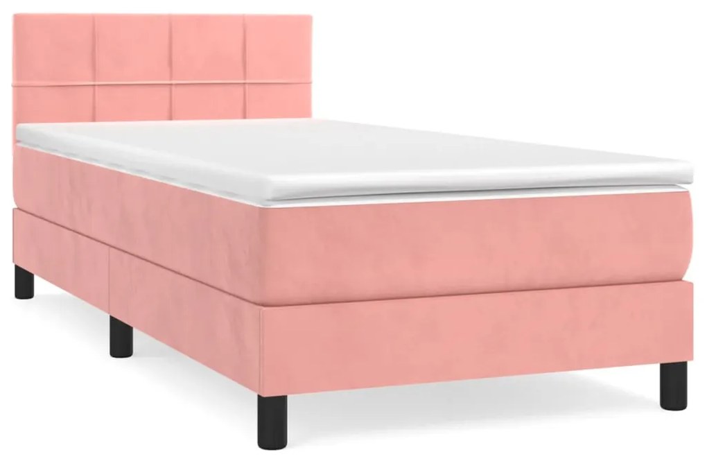 ΚΡΕΒΑΤΙ BOXSPRING ΜΕ ΣΤΡΩΜΑ ΡΟΖ 80 X 200 ΕΚ. ΒΕΛΟΥΔΙΝΟ 3141274