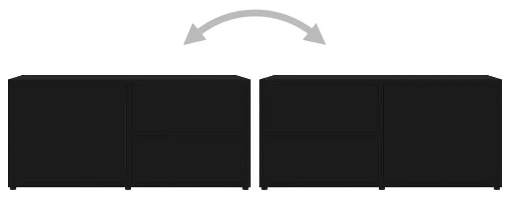 Έπιπλο Τηλεόρασης Μαύρο 80 x 34 x 36 εκ. από Μοριοσανίδα - Μαύρο