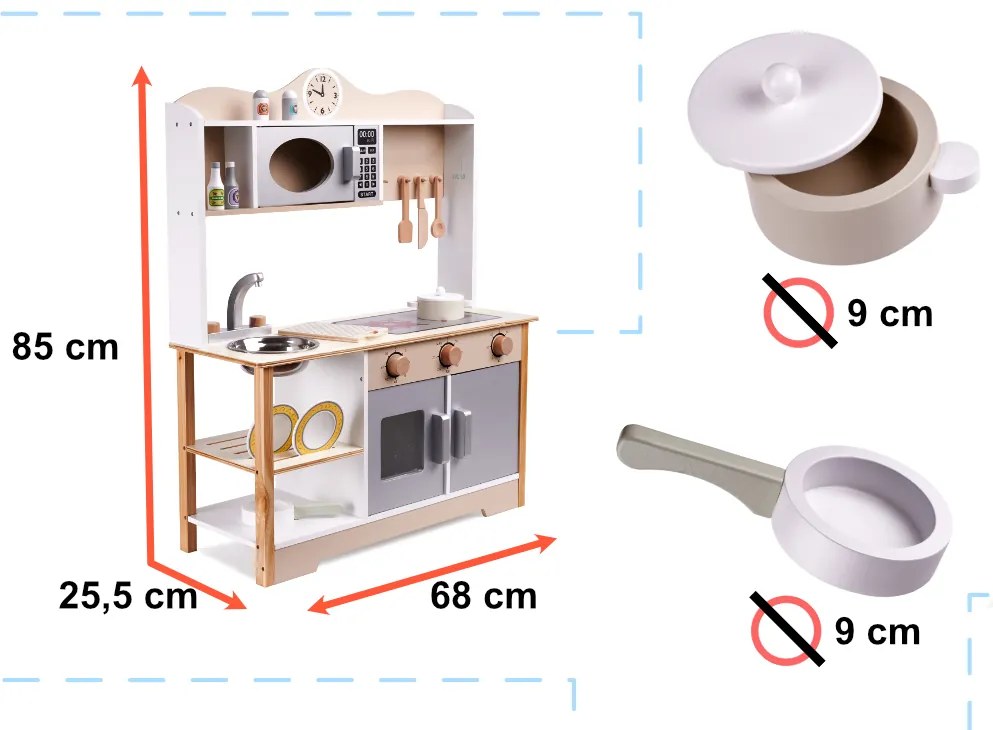 Παιδική ξύλινη κουζίνα KX5548 IKONKA