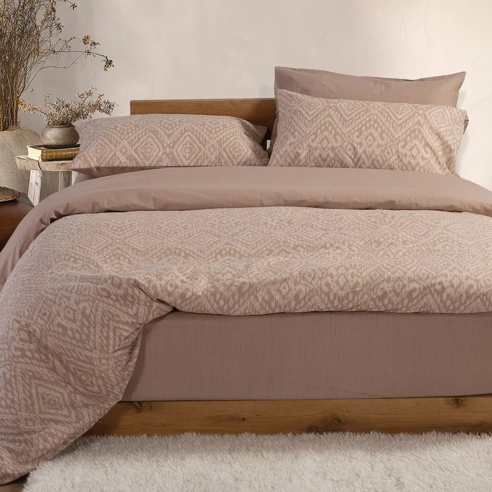 Παπλωματοθήκη Orion (Σετ 3τμχ) Beige Nef-Nef Homeware Υπέρδιπλo 240x230cm 100% Βαμβάκι