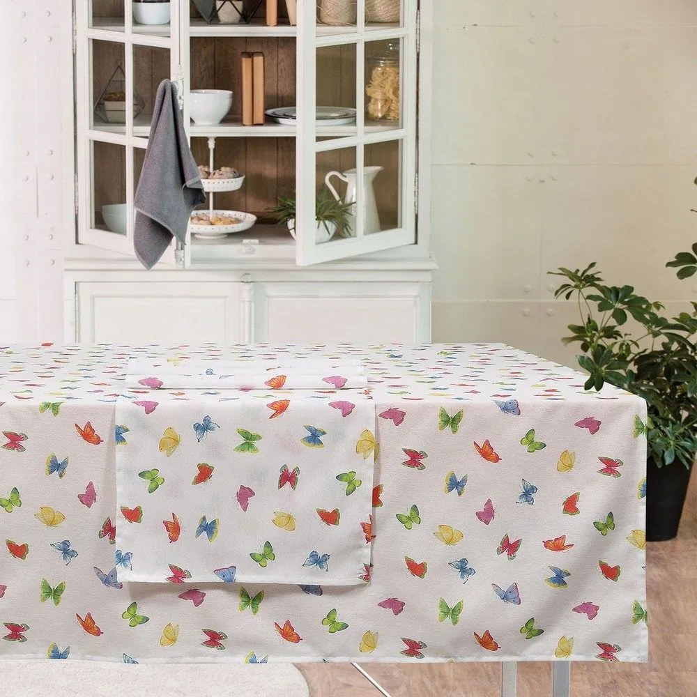 Τραπεζομάντηλο 0620 Ecru-Red-Blue Das Home 140X180 Cotton-Polyester