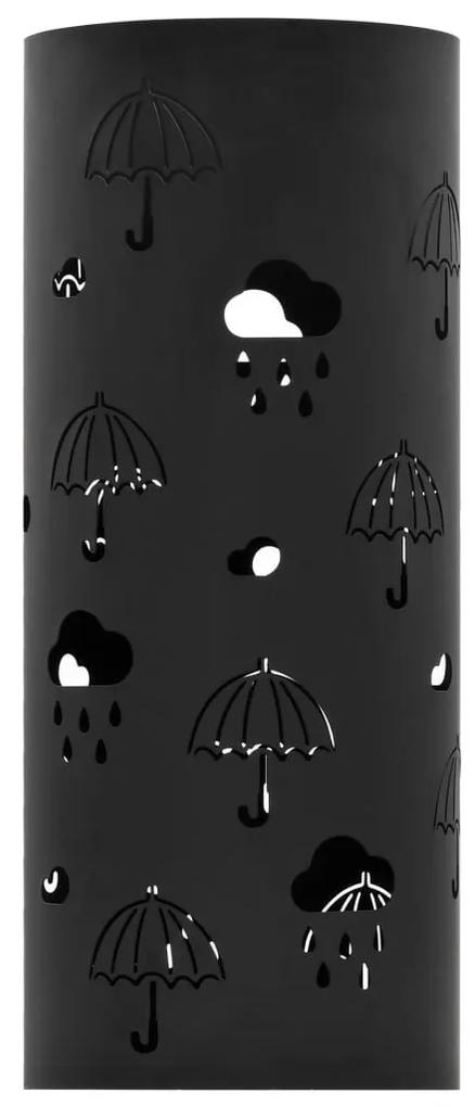 Ομπρελοθήκη με Σχέδιο Ομπρέλες Μαύρη Ατσάλινη - Μαύρο
