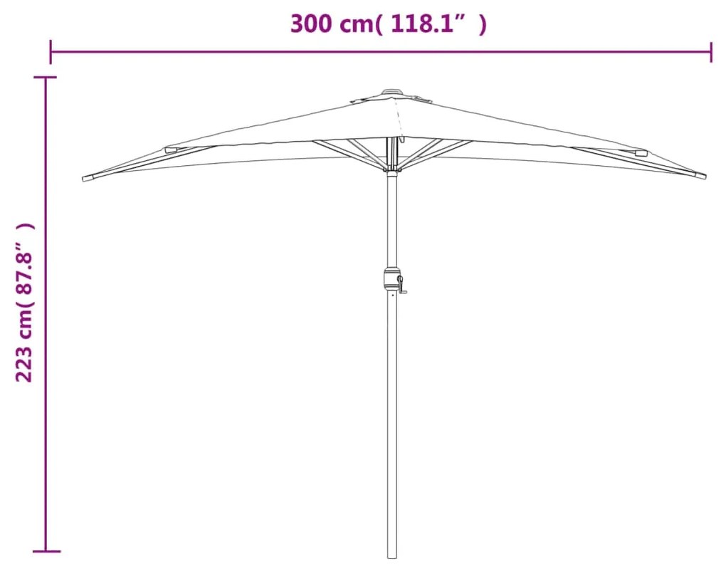 ΟΜΠΡΕΛΑ ΒΕΡΑΝΤΑΣ ΗΜΙΚΥΚΛΙΚΗ ΧΡΩΜΑ TAUPE 300X150 ΕΚ ΙΣΤΟΣ ΑΛΟΥΜ. 44594