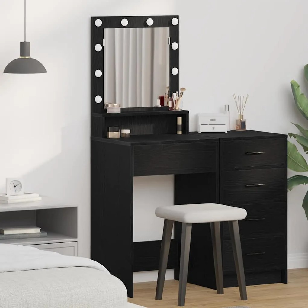 vidaXL Τραπέζι Μακιγιάζ Μαύρη δρυς 50 x 41 x 135 εκ Επεξεργασμένο ξύλο