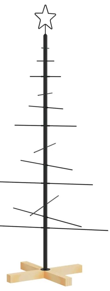 vidaXL Χριστουγεννιάτικο Δέντρο Μαύρο 120 εκ. Μέταλλο με Ξύλινη Βάση
