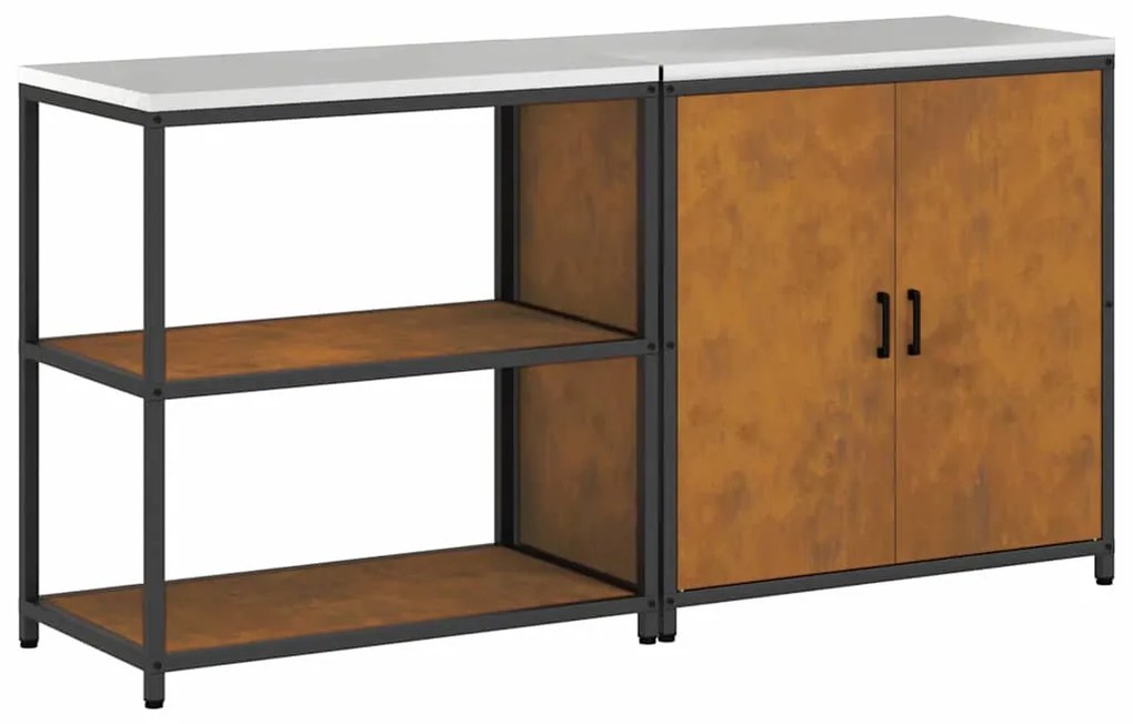 vidaXL Σετ Αποθήκευσης Κουζίνας με ράφι με αποθήκευση 2 pcs Σκ rusty