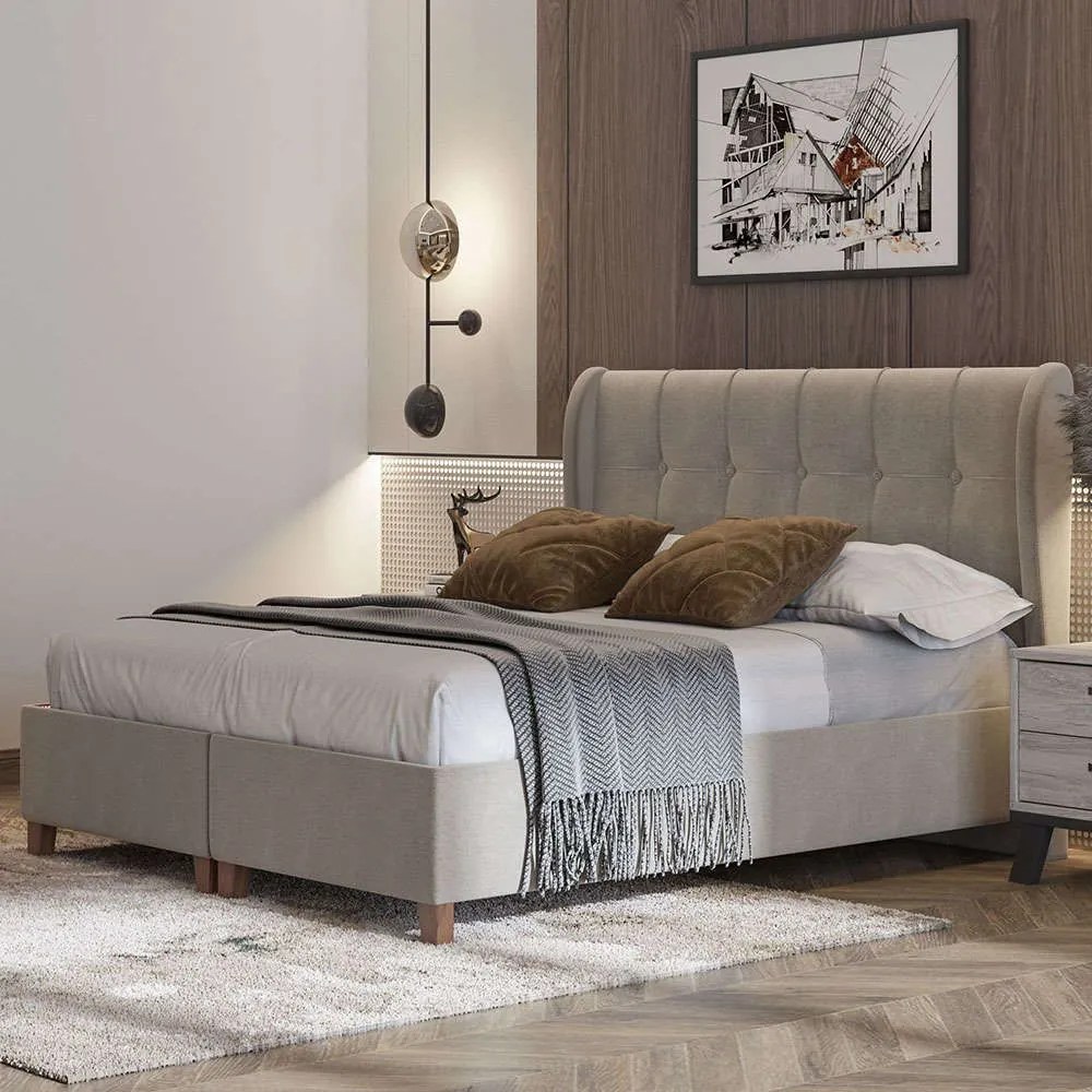 Κρεβάτι Νο85 160x200x120cm Ecru Queen Size