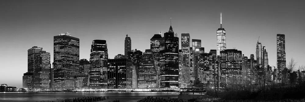 Κέντρο εικόνας της Νέας Υόρκης σε ασπρόμαυρο