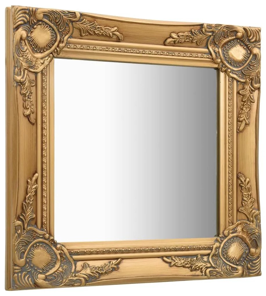 Καθρέφτης Τοίχου με Μπαρόκ Στιλ Χρυσός 40 x 40 εκ. - Χρυσό