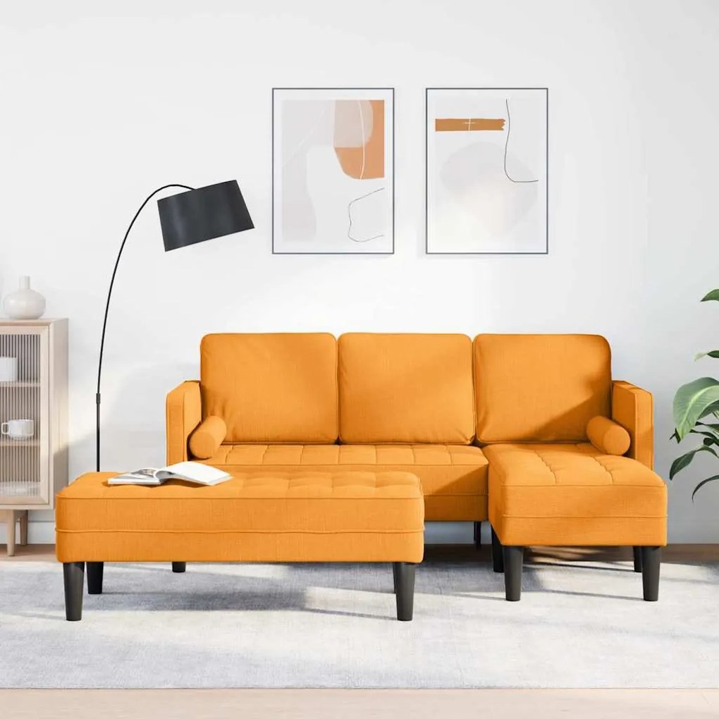 vidaXL Σετ Καναπέ 2 pcs Σκούρο κίτρινο 173 x 131 x 67 εκ ύφασμα