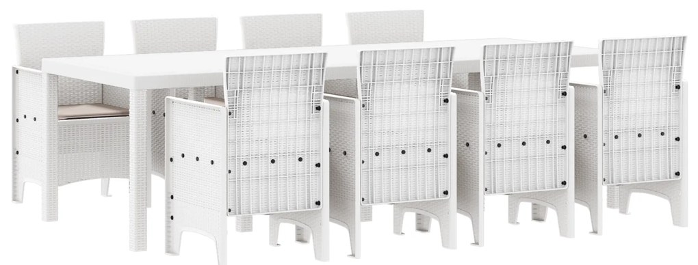 vidaXL Σετ Εξωτερικής Τραπεζαρίας 9 pcs Ανοιχτό γκρι 250 x 100 x 73 εκ