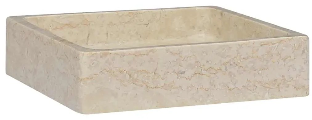 vidaXL Νιπτήρας Κρεμ 40 x 40 x 10 εκ. Μαρμάρινος