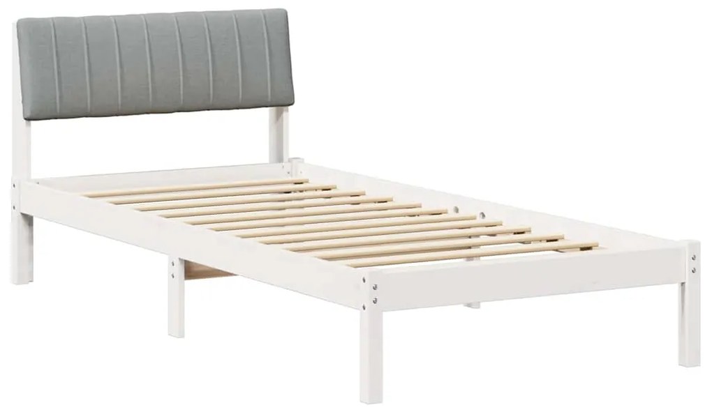 vidaXL Σκελετός Κρεβατιού Λευκό και ανοιχτό γκρι 90 x 190 cm