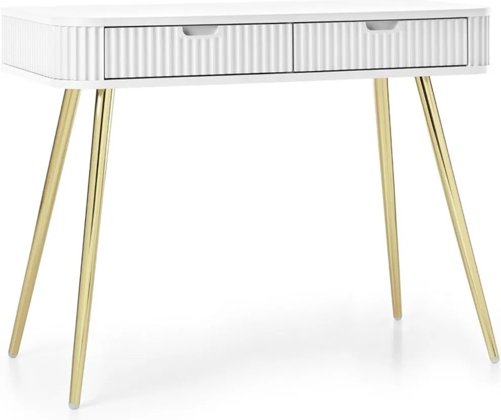 Κονσόλα Zova T-103_Bi_GL 103x49x80cm White-Gold Μελαμίνη,Mdf