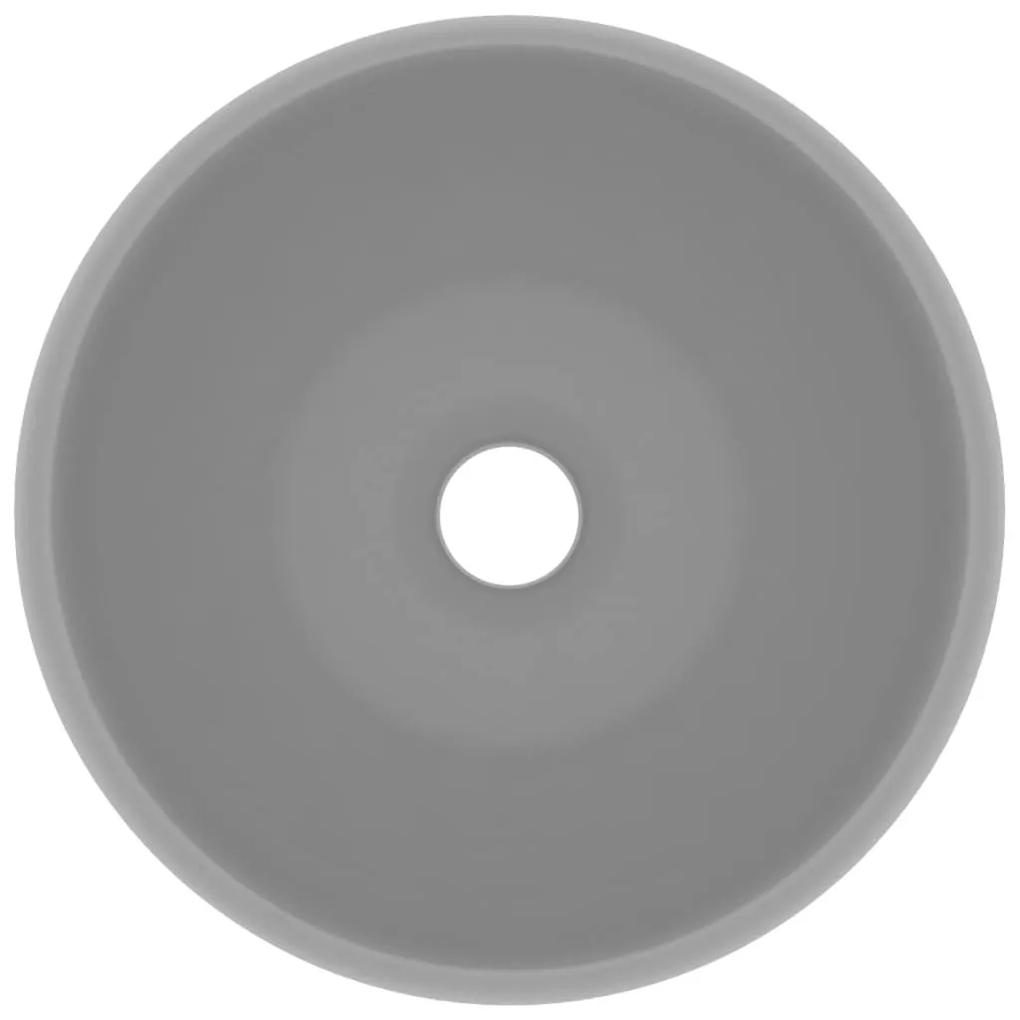 Νιπτήρας Πολυτελής Στρογγυλός Αν. Γκρι Ματ 40x15 εκ. Κεραμικός - Γκρι