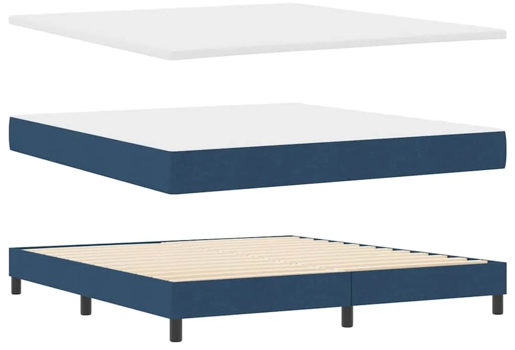 vidaXL Κρεβάτι box spring με στρώμα με στρώμα Μπλε 180 x 200 cm