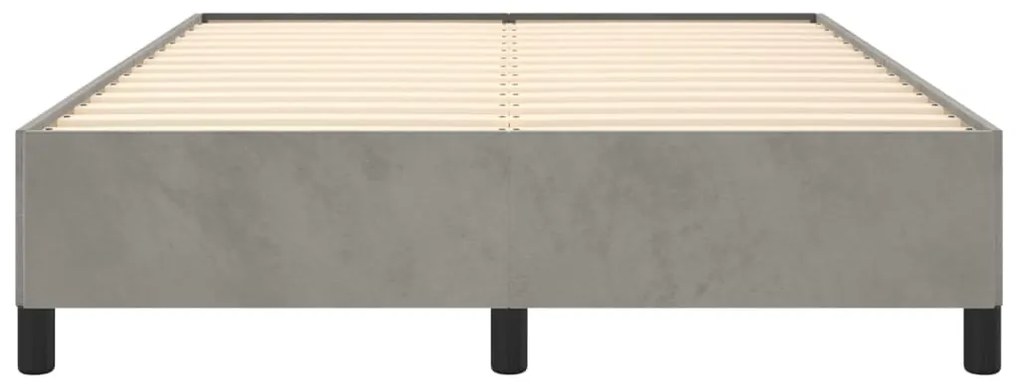 vidaXL Πλαίσιο Κρεβατιού Ανοιχτό Γκρι 140 x 190 εκ. Βελούδινο