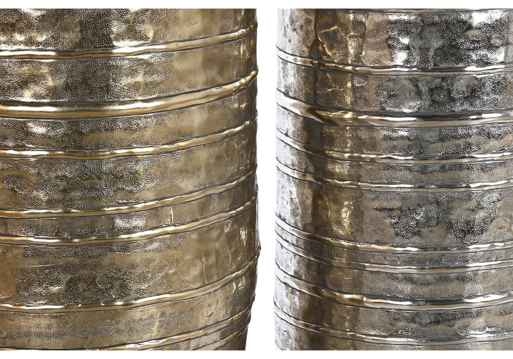 Βάζο DKD Home Decor Χρυσό Ασημί Αλουμίνιο Σύγχρονη 31 x 31 x 106 cm