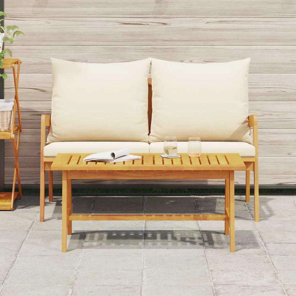 vidaXL Σετ μπιστρό με μαξιλάρι 2 pcs Φυσικό Λάδι Στερεό Ξύλο Ακακίας