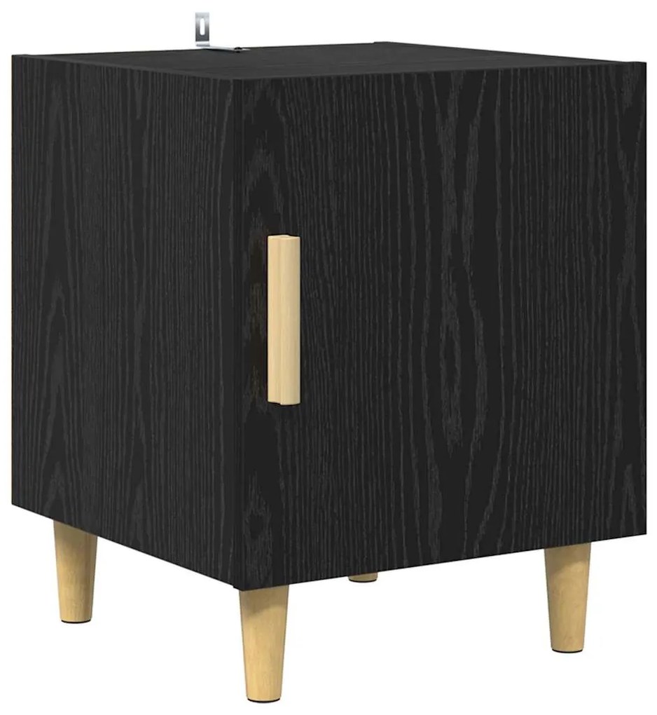 vidaXL Κομοδίνο Μαύρη Οξυά 40 x 40 x 50 cm Επεξεργασμένο ξύλο